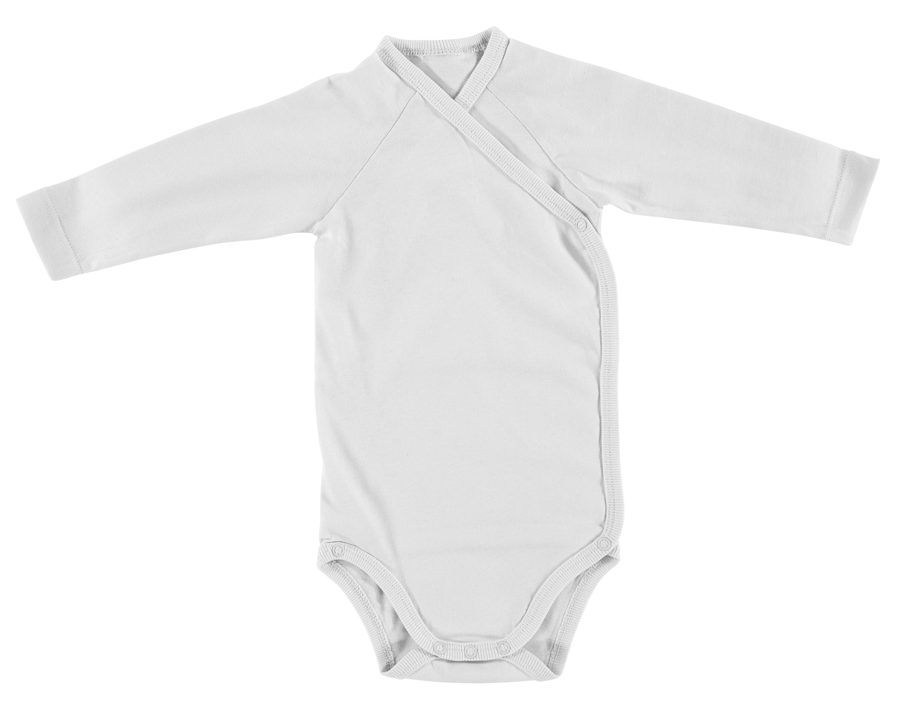 Body langarm 2-er Pack (BIO-Baumwolle) - Grau/Weiß