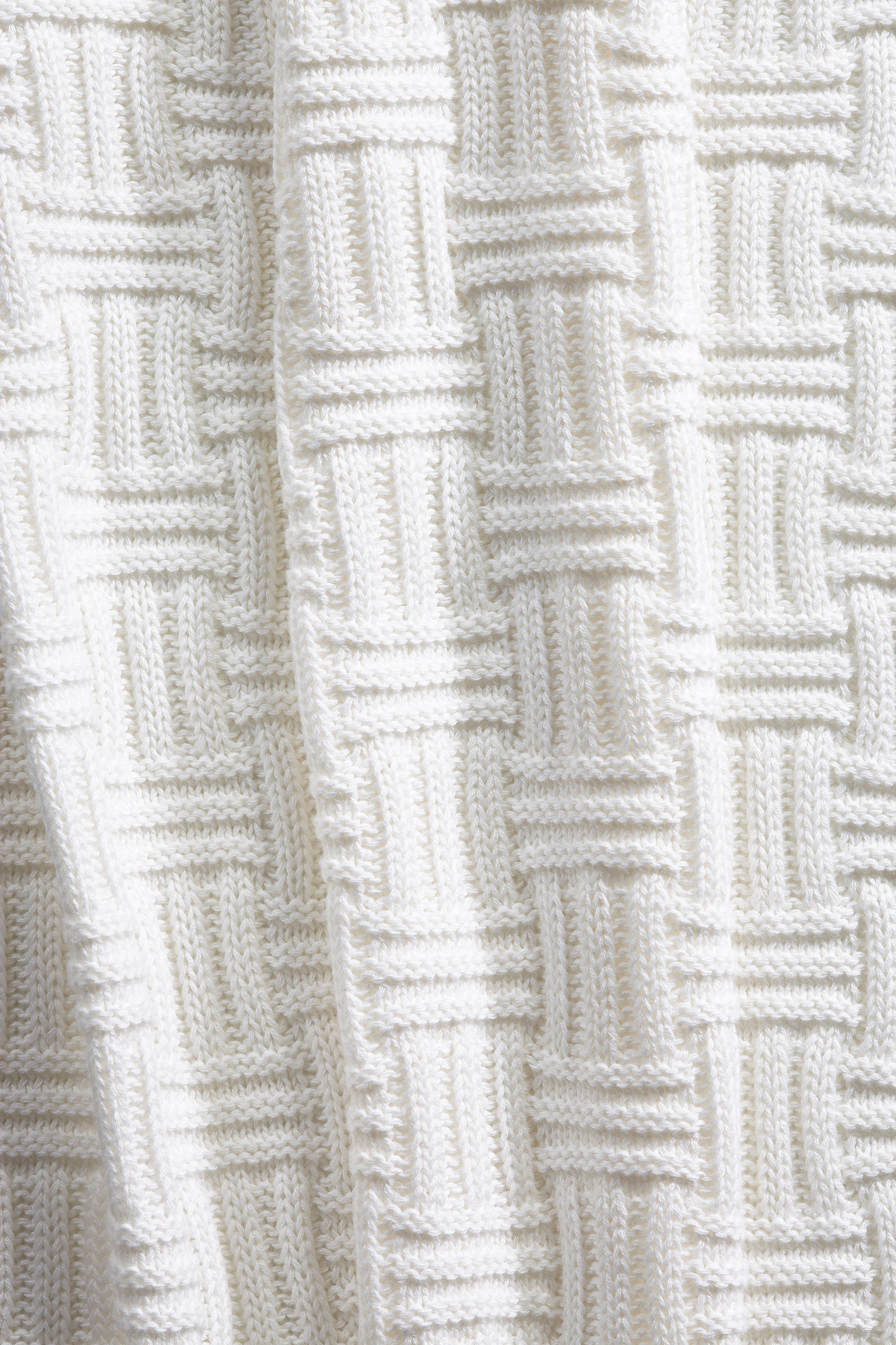 Strickdecken - Karo offwhite