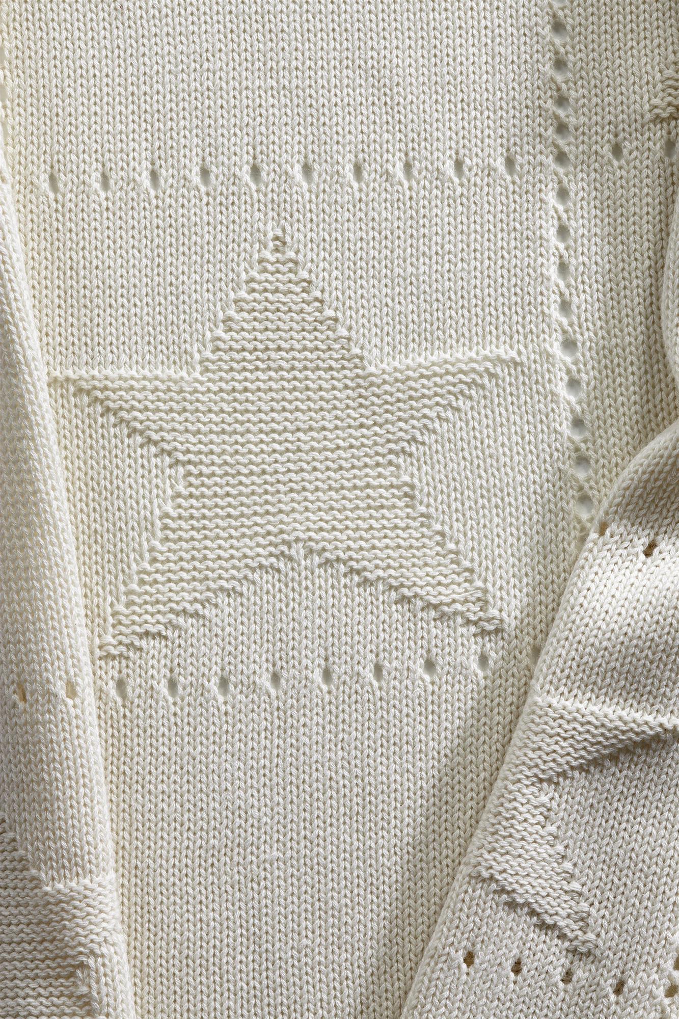 Strickdecken - Sterne creme