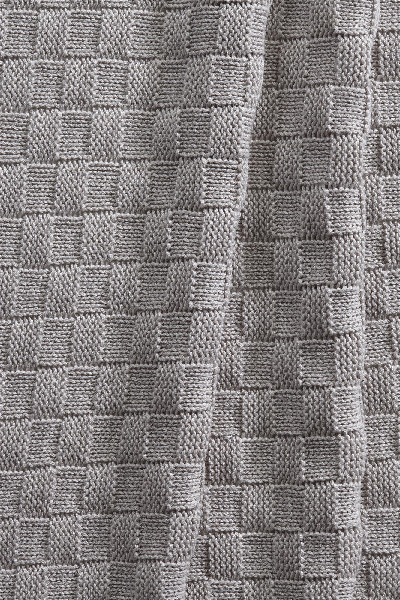Strickdecken - Karo grau