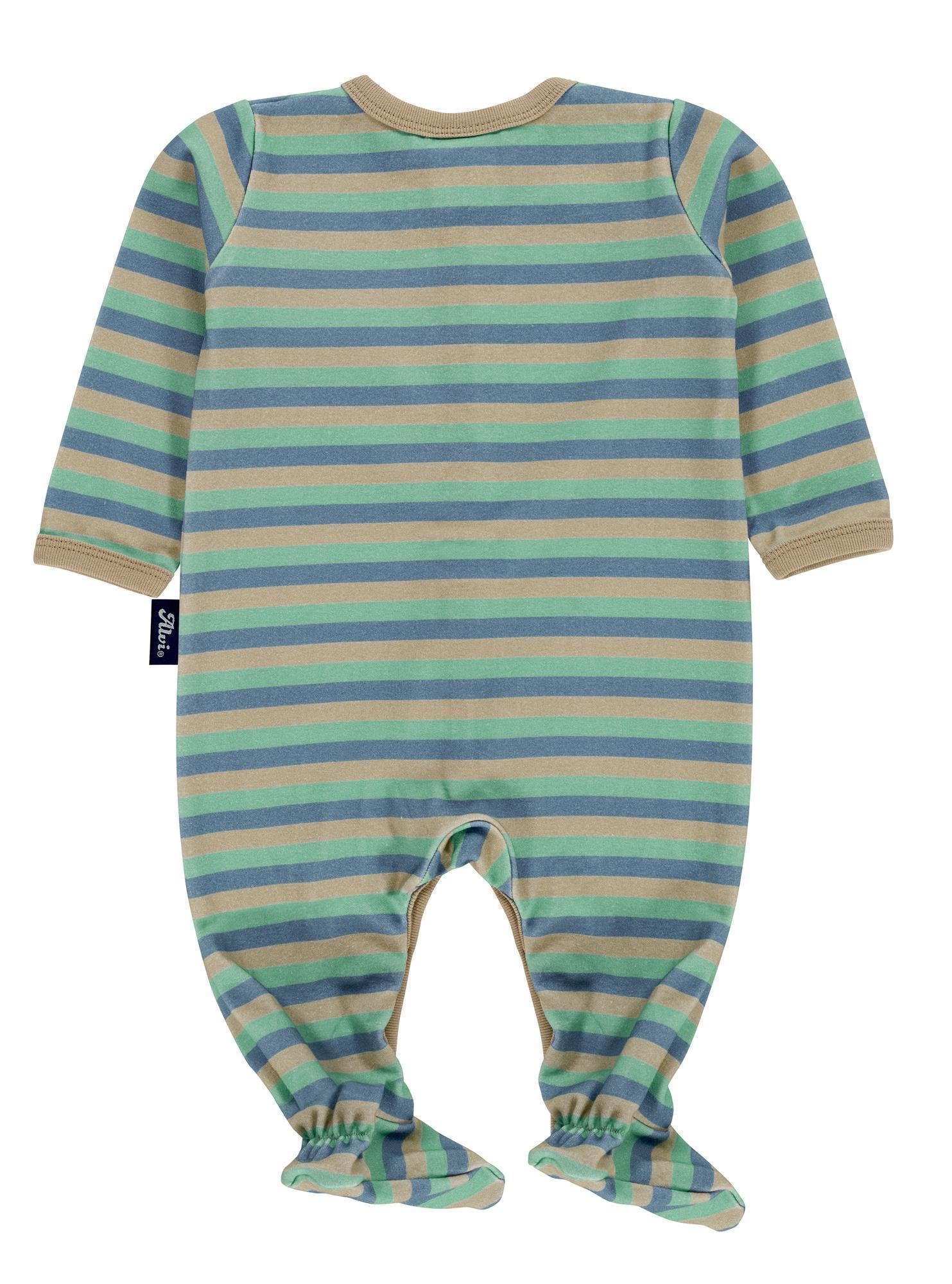 Strampler mit Fuß - Cornstripe