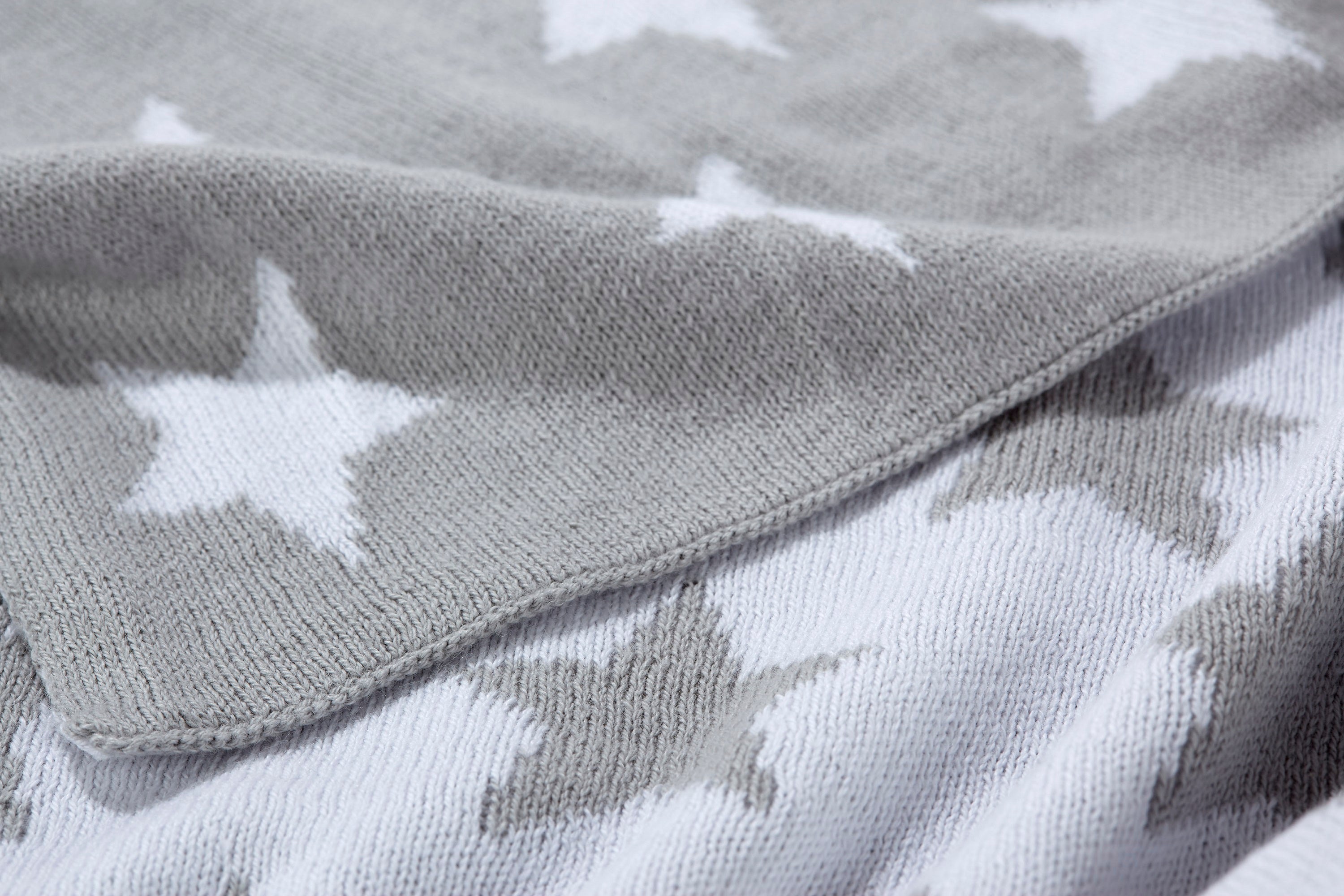 Strickdecken - Stars silber