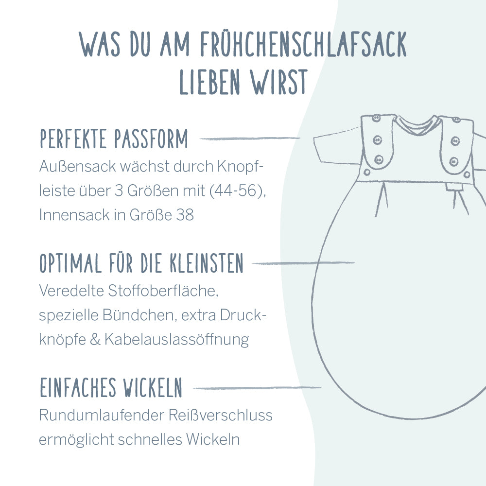 Frühchenschlafsack Außensack (Jersey) - rose Stripe