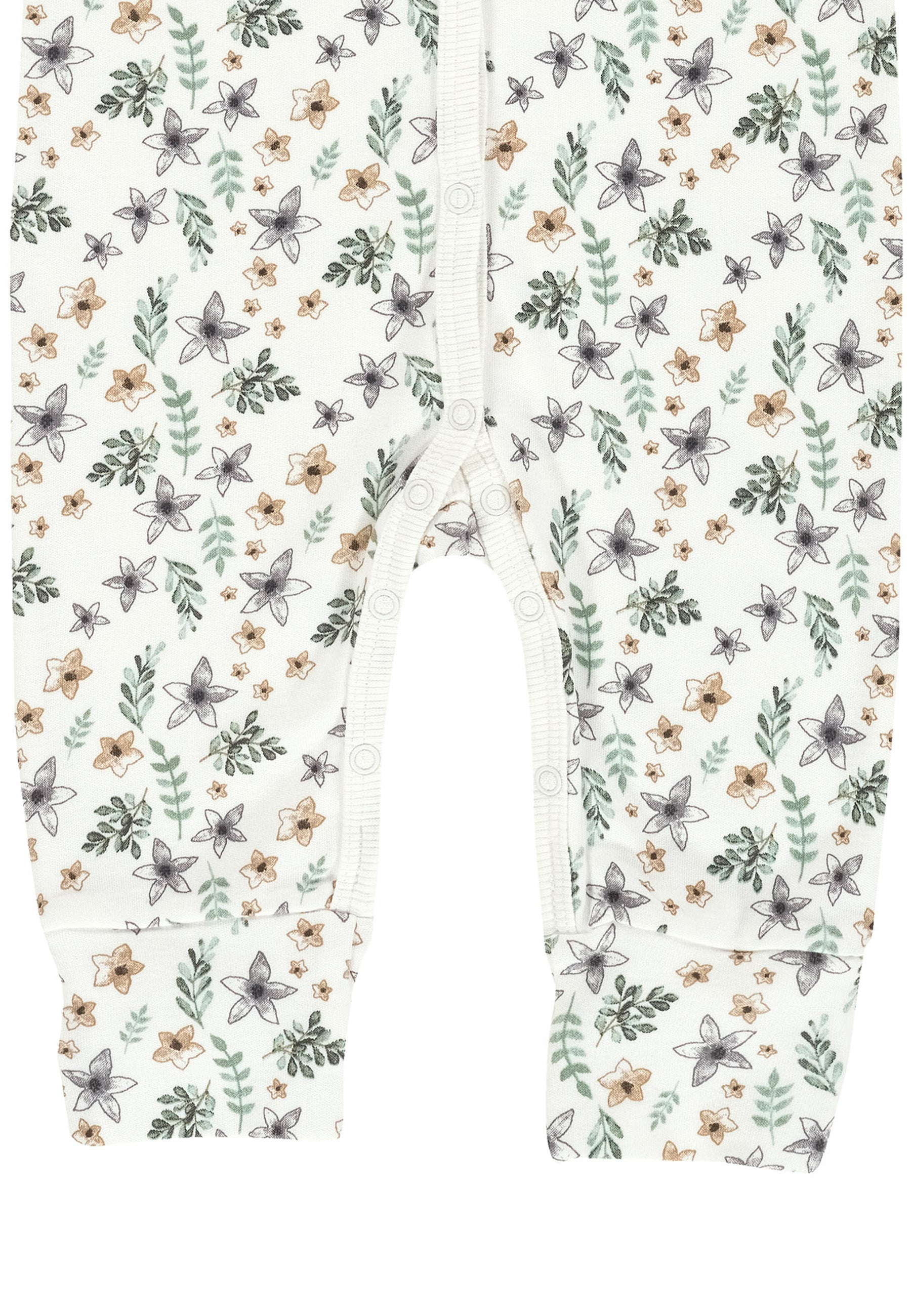 Schlafanzug mit Klappbündchen (BIO-Baumwolle) - Petit Fleurs