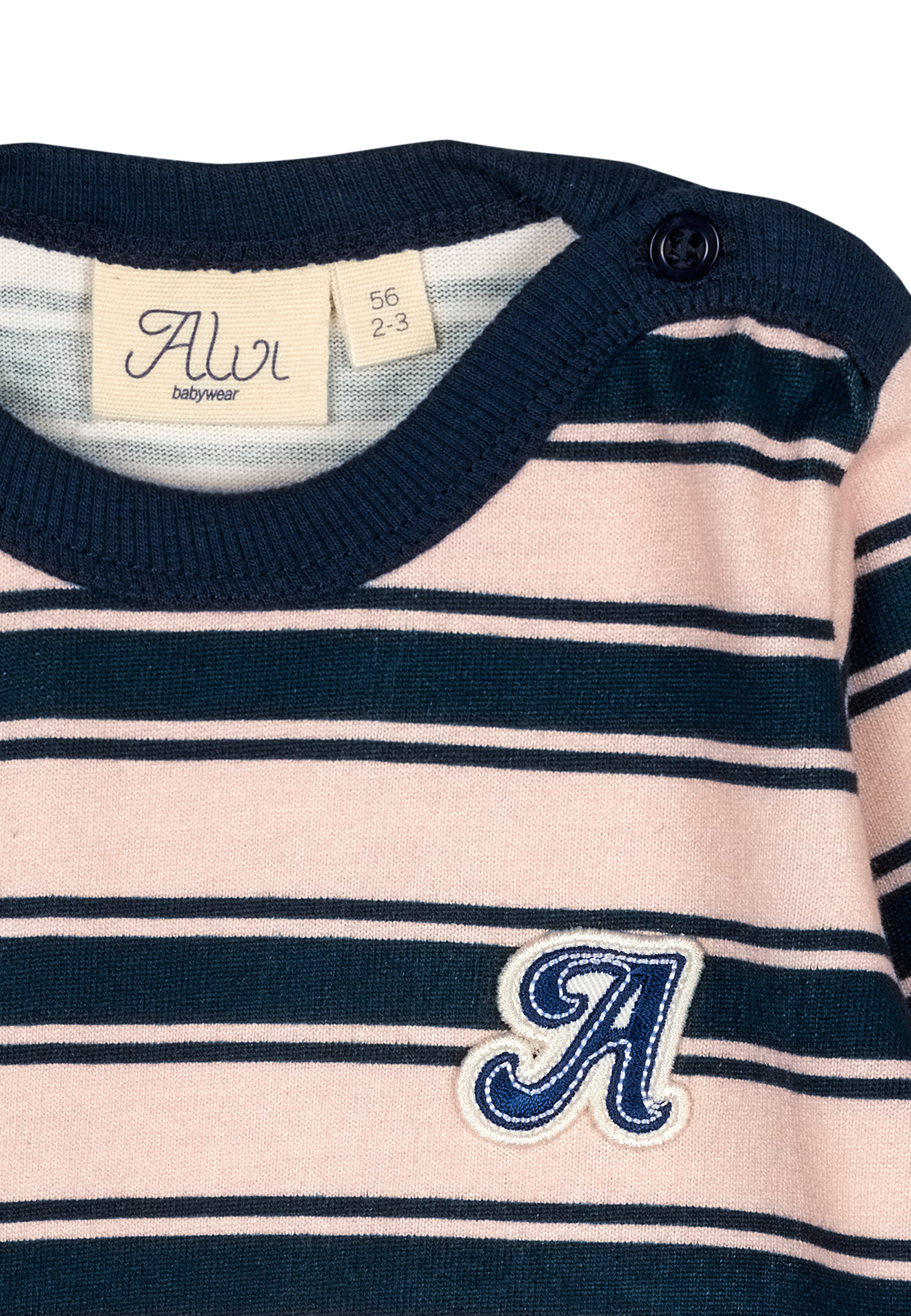 Langarmshirt - Pinkesque-Black Iris Stripe