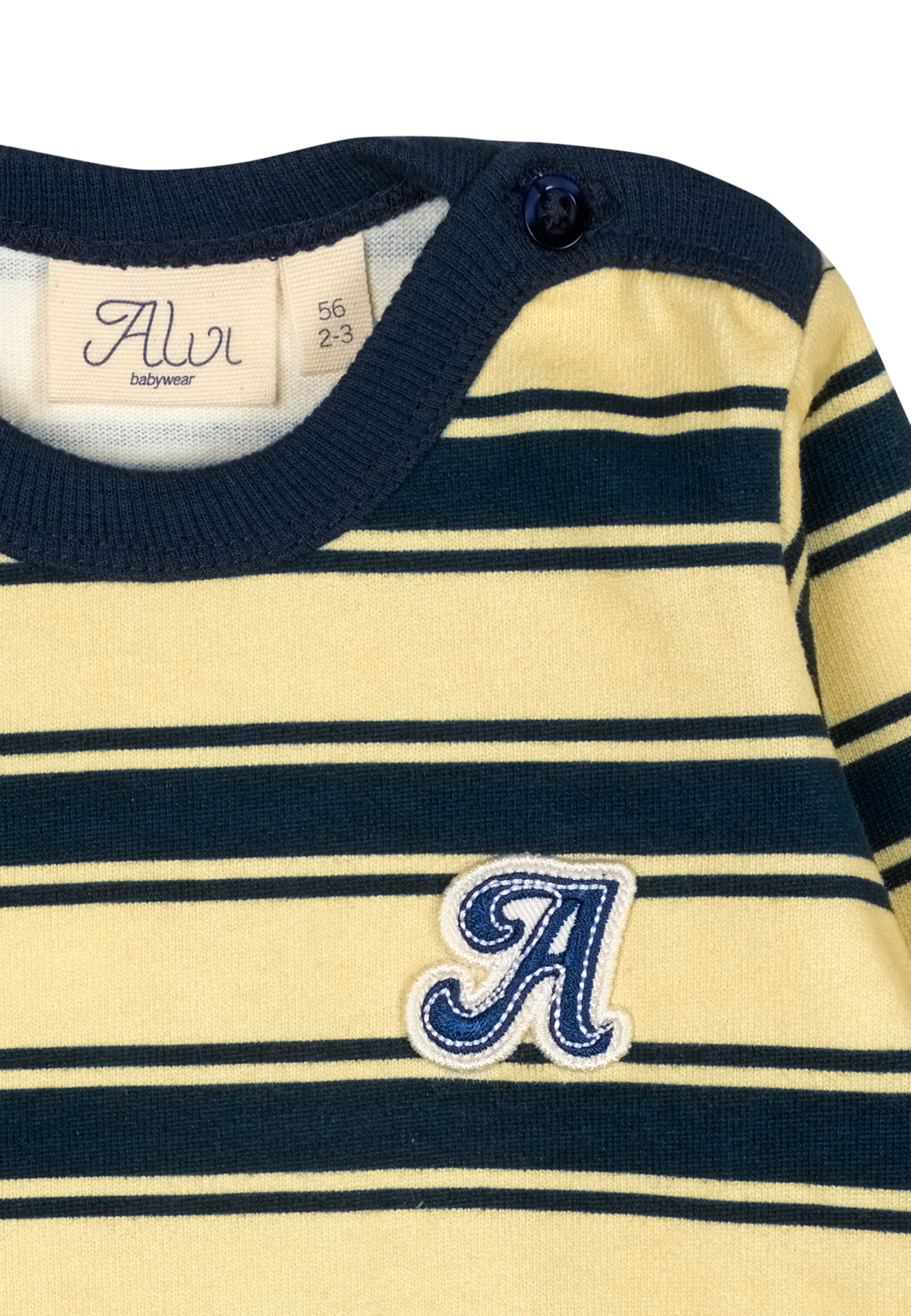 Langarmshirt - Vanilla-Black Iris Stripe