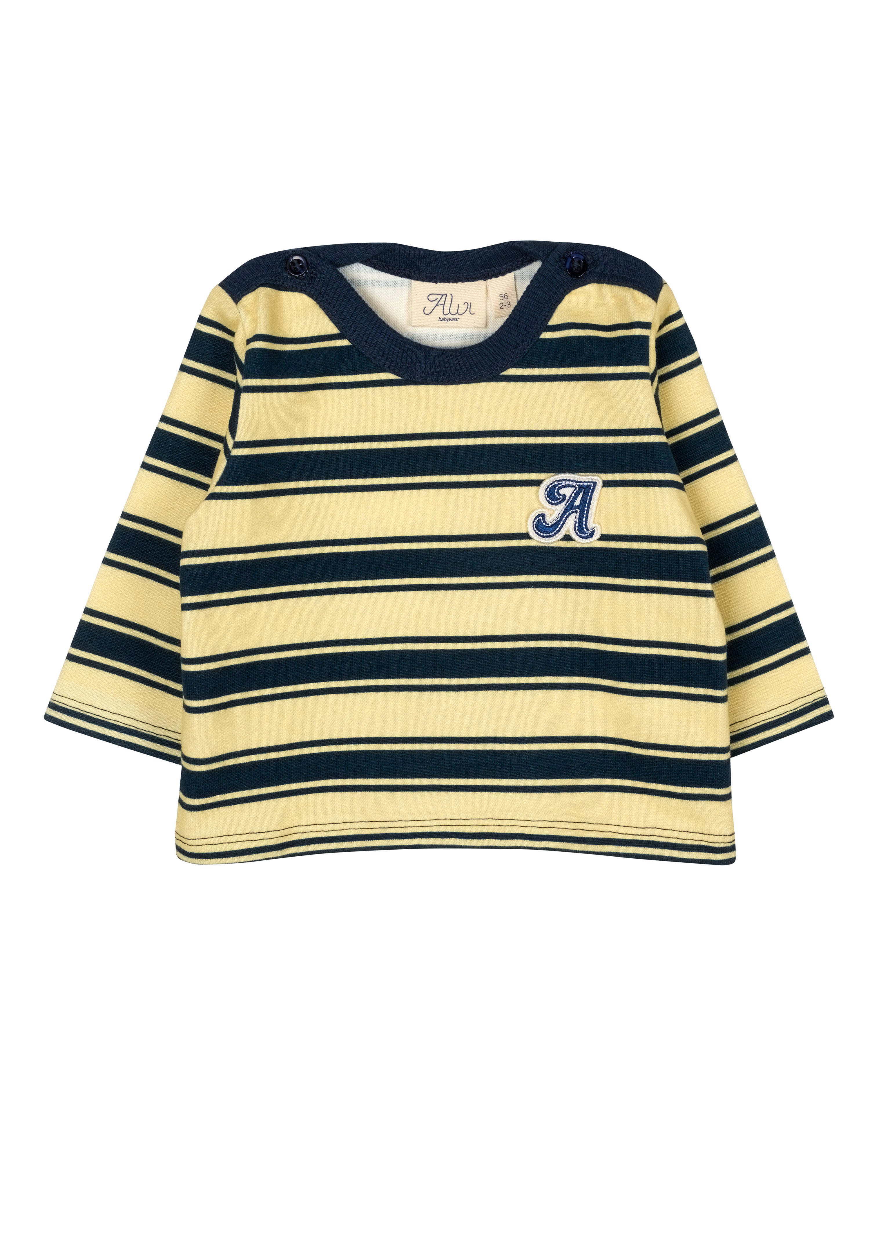 Langarmshirt - Vanilla-Black Iris Stripe