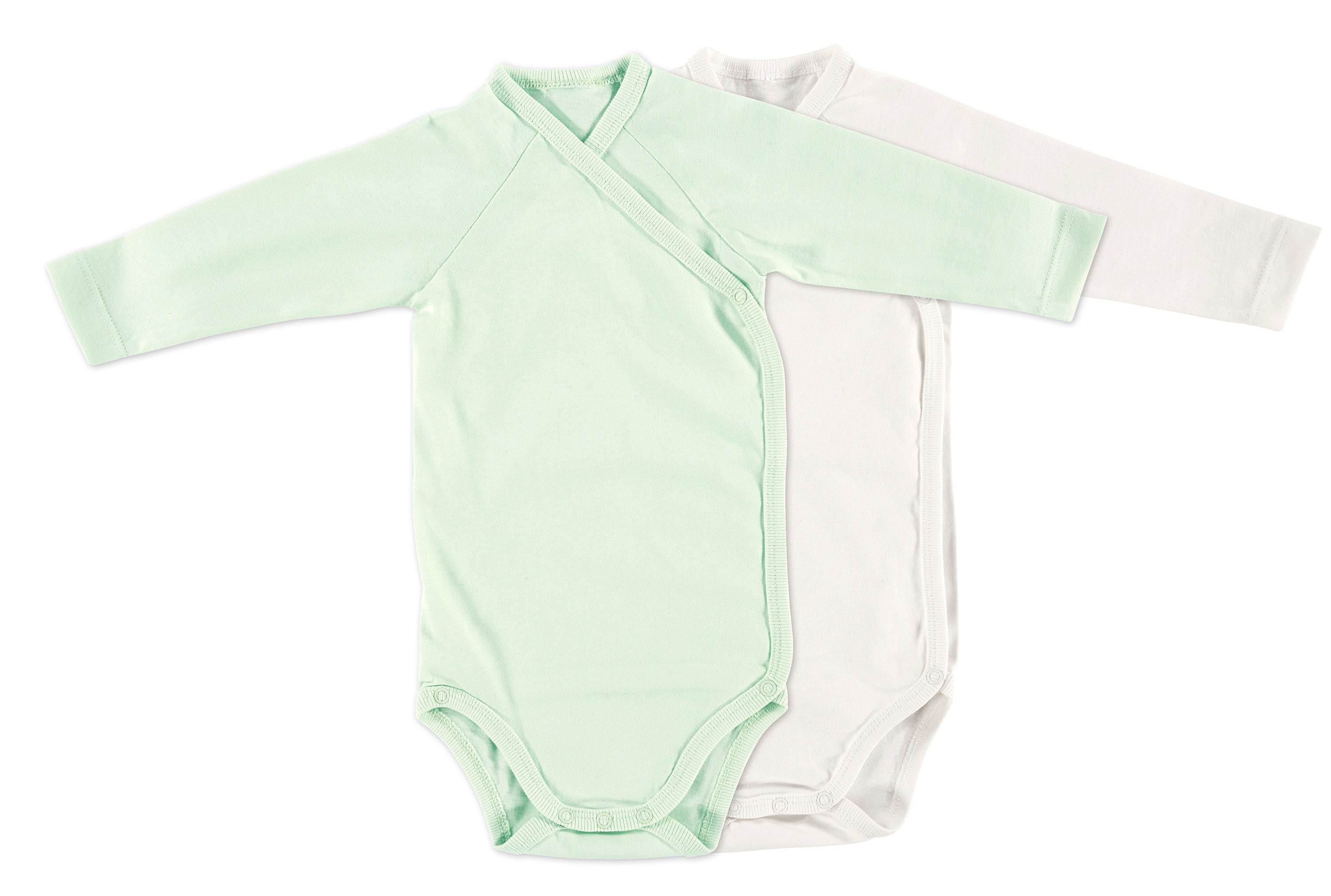 Body langarm 2-er Pack (BIO-Baumwolle) - Mint/Weiß