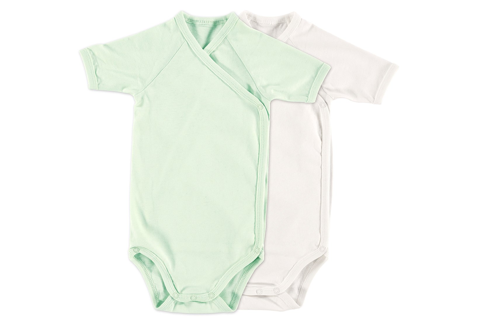 Body kurzarm 2-er Pack (BIO-Baumwolle) - Mint/Weiß