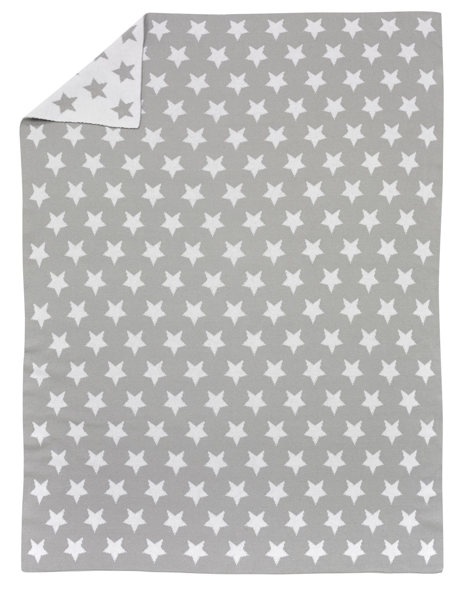 Strickdecken - Stars silber