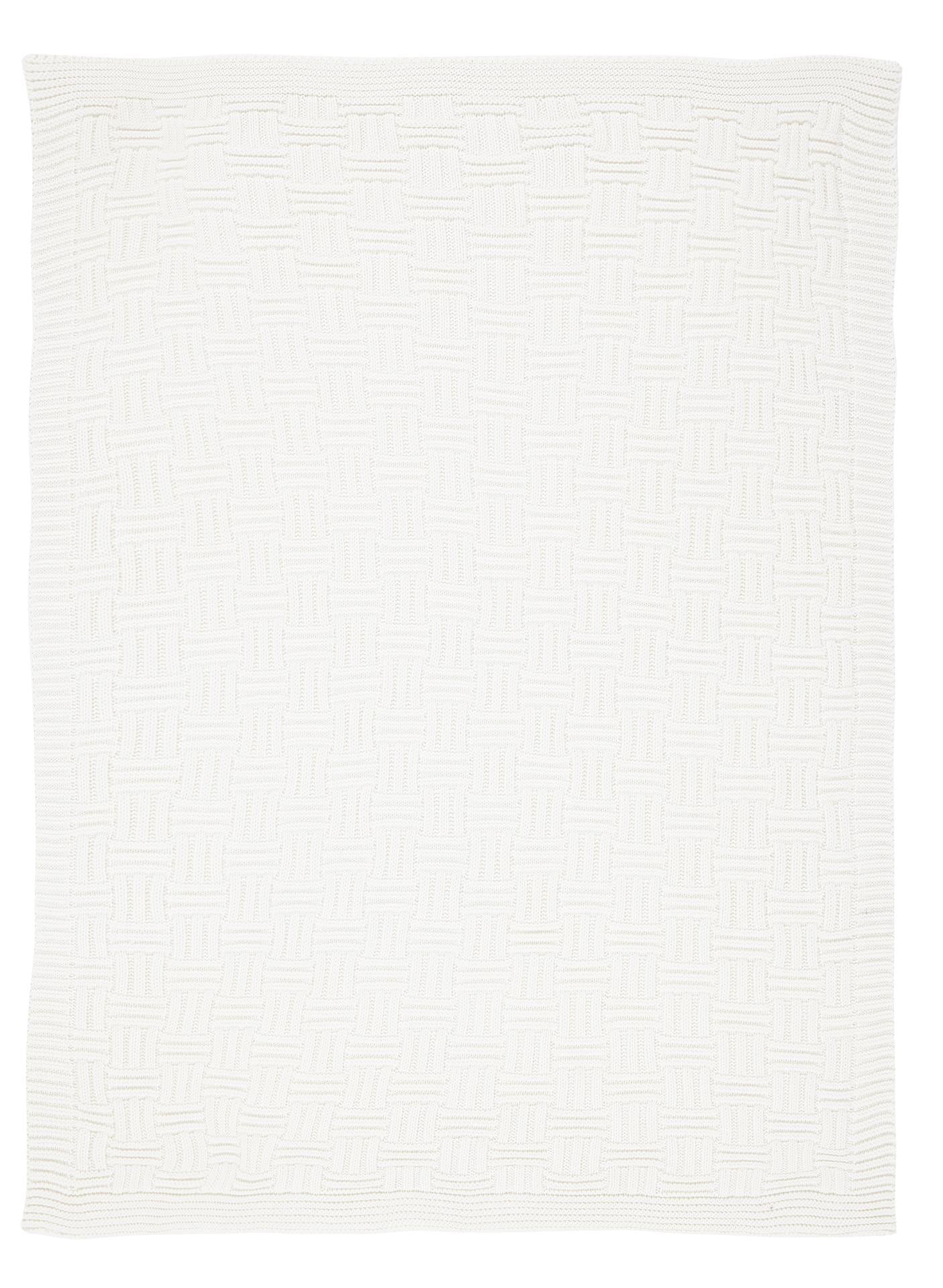 Strickdecken - Karo offwhite