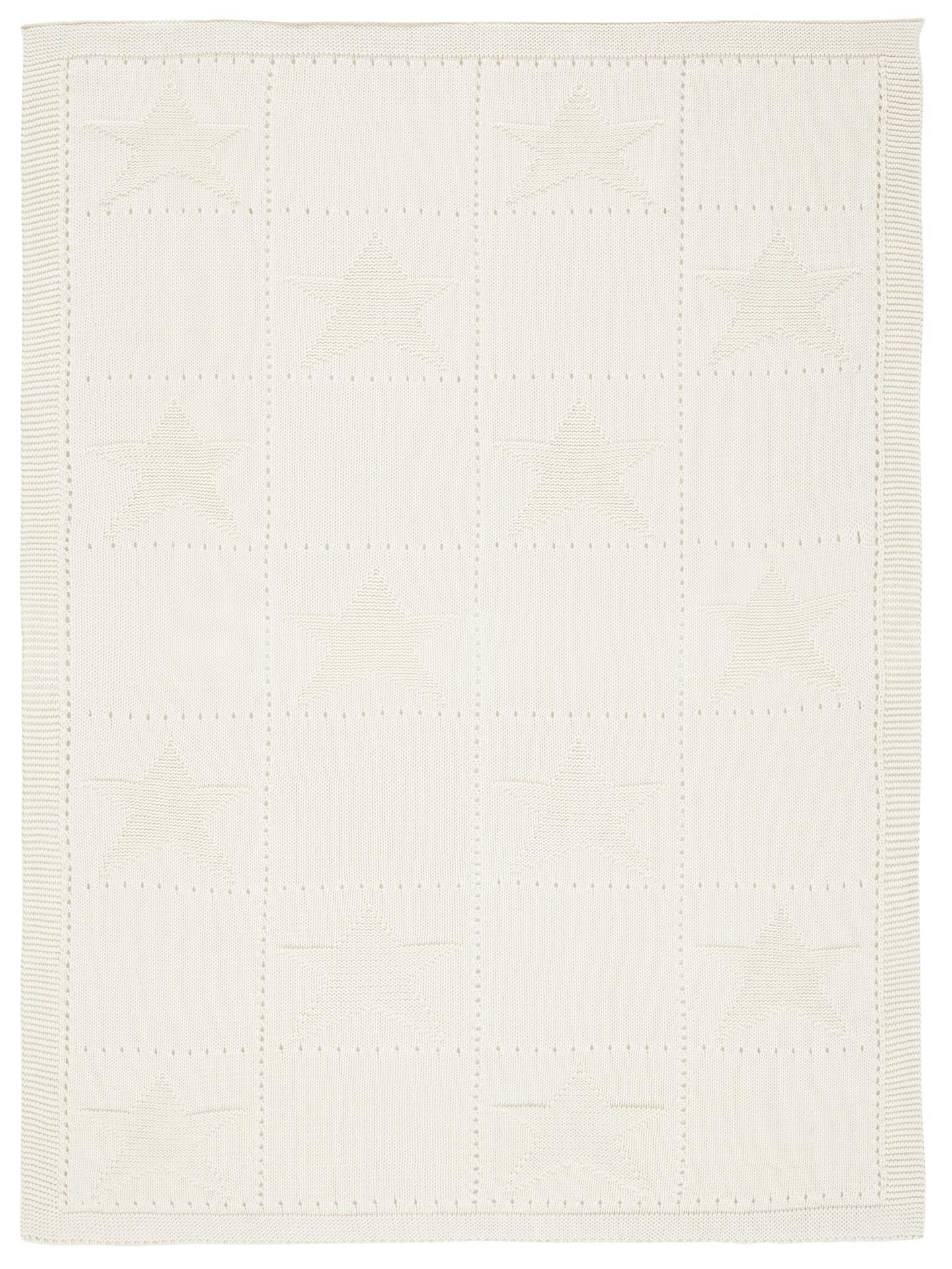Strickdecken - Sterne creme