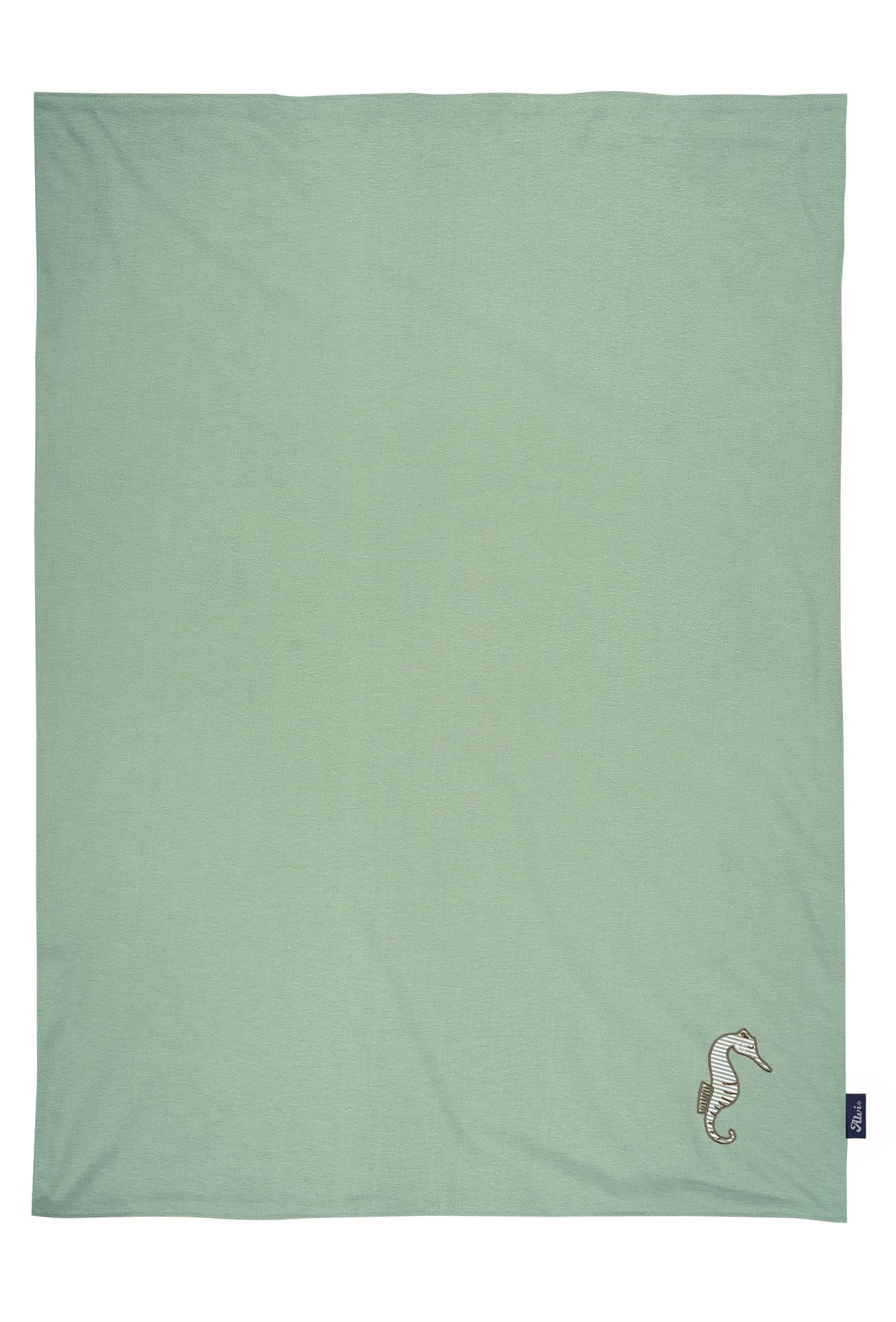 Babydecke Jersey - Seahorse mit Stickerei