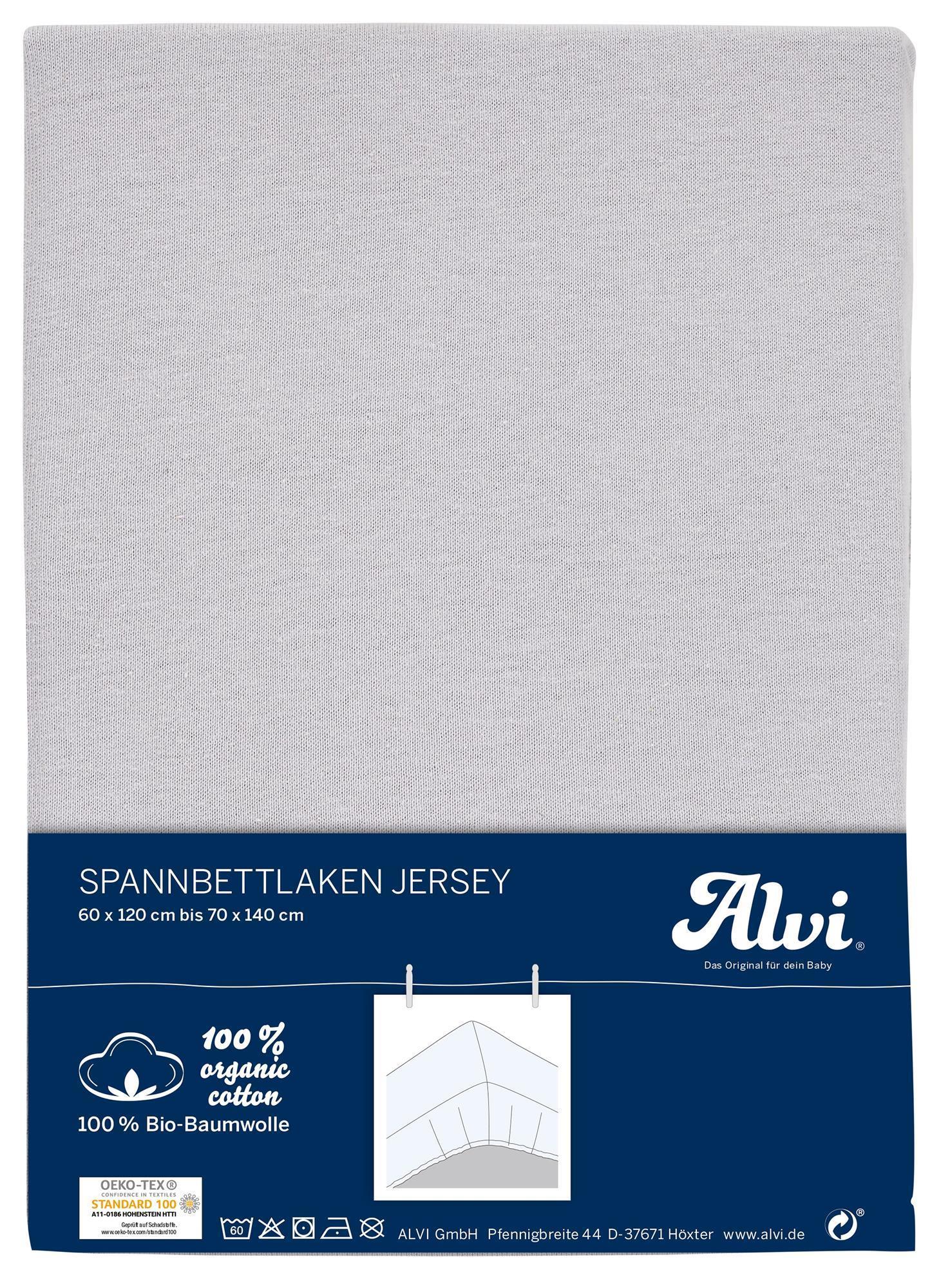 Spannbettlaken (BIO-Baumwolle) -Silber