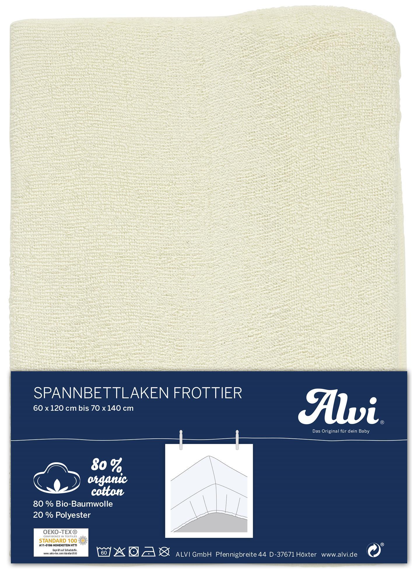 Spannbettlaken (BIO-Baumwolle) - Frottier natur