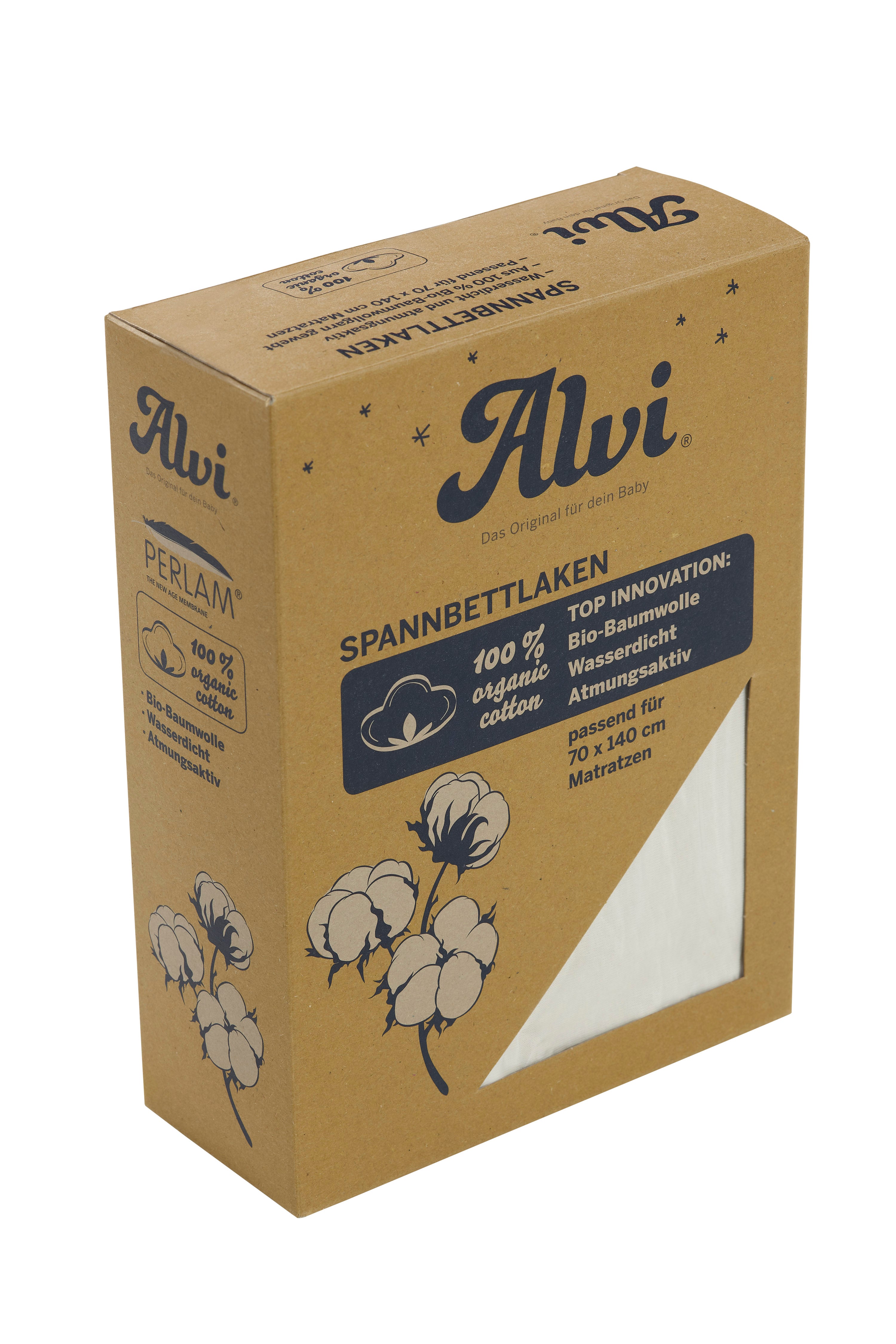 Spannlaken PERLAM® (BIO-Baumwolle) - Weiß