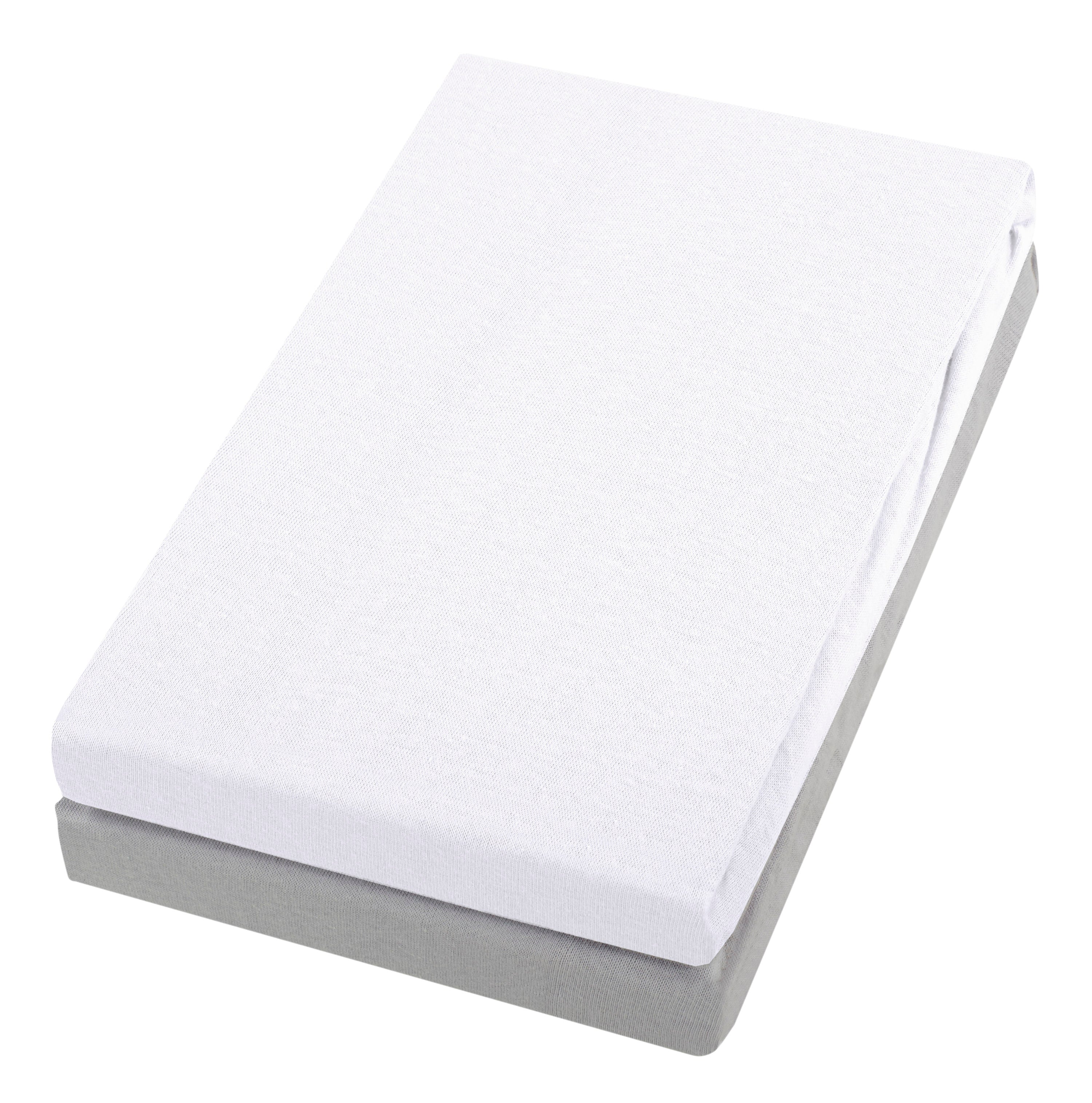 Spannlaken (2-er Pack) - Silber/Weiß