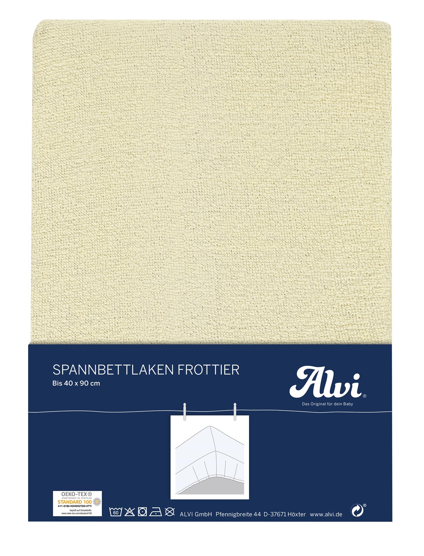 Spannbettlaken Baumwolle Frottier - Beige