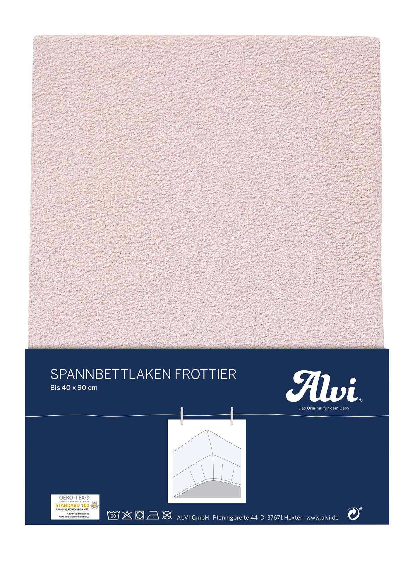 Spannbettlaken Baumwolle Frottier - Rosa
