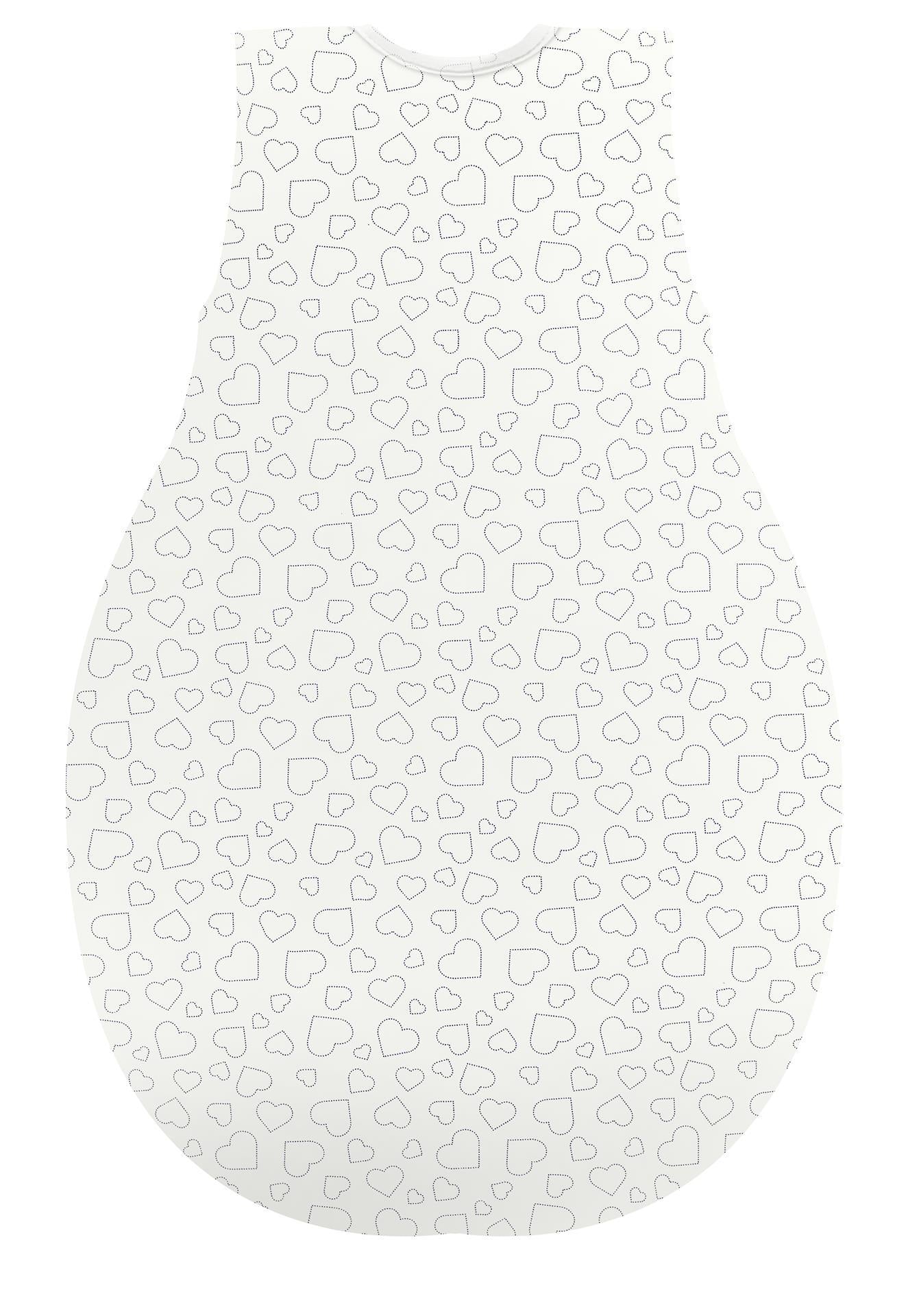 Kugelschlafsack Molton (Sommer)- Hearts white