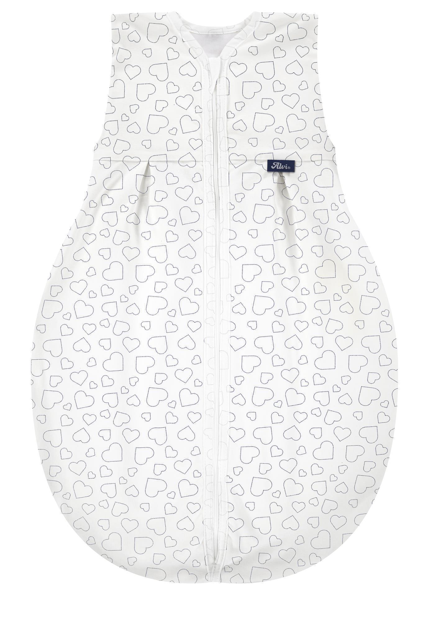 Kugelschlafsack Molton (Sommer)- Hearts white