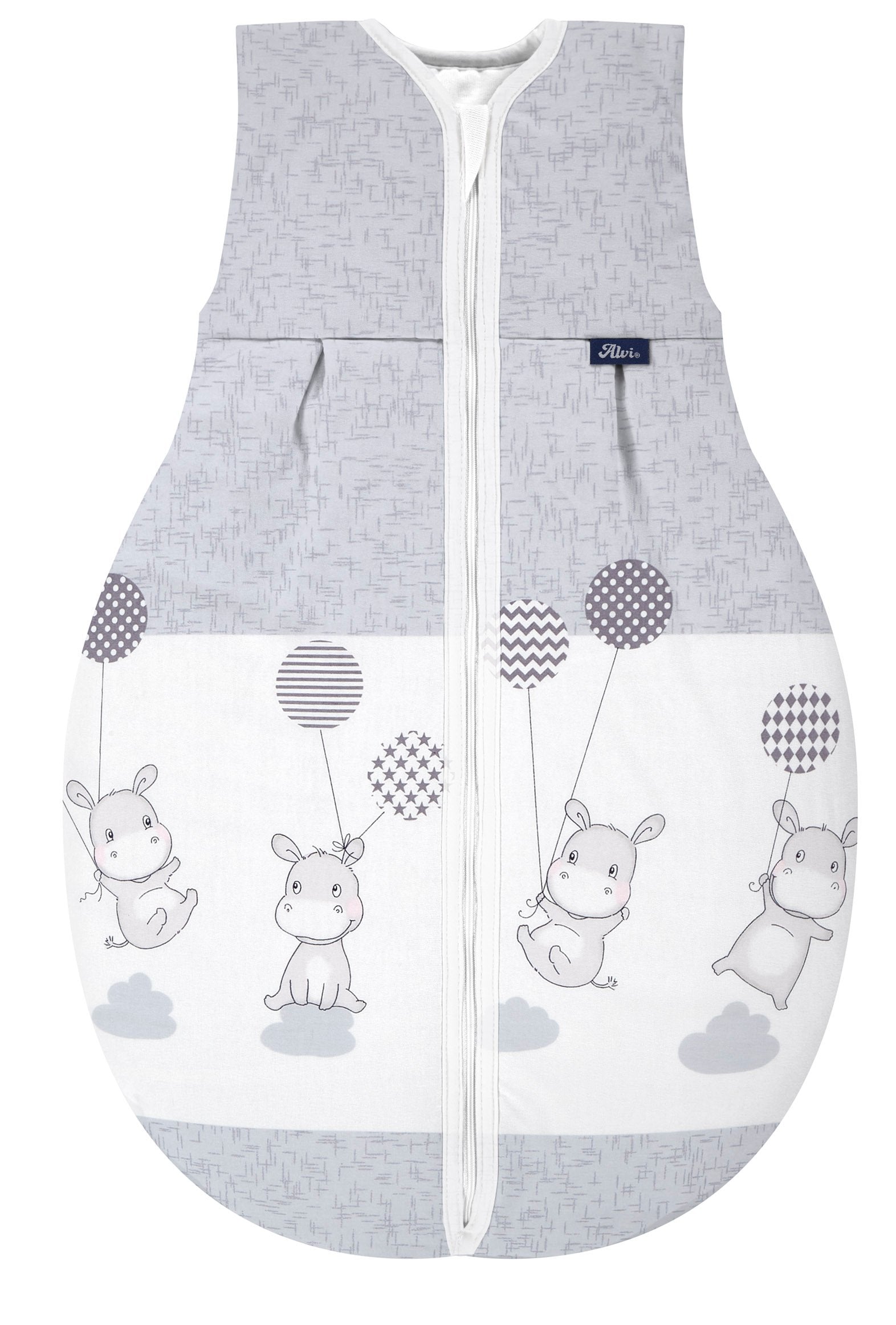 Kugelschlafsack Molton (Sommer) -  Hippo silber