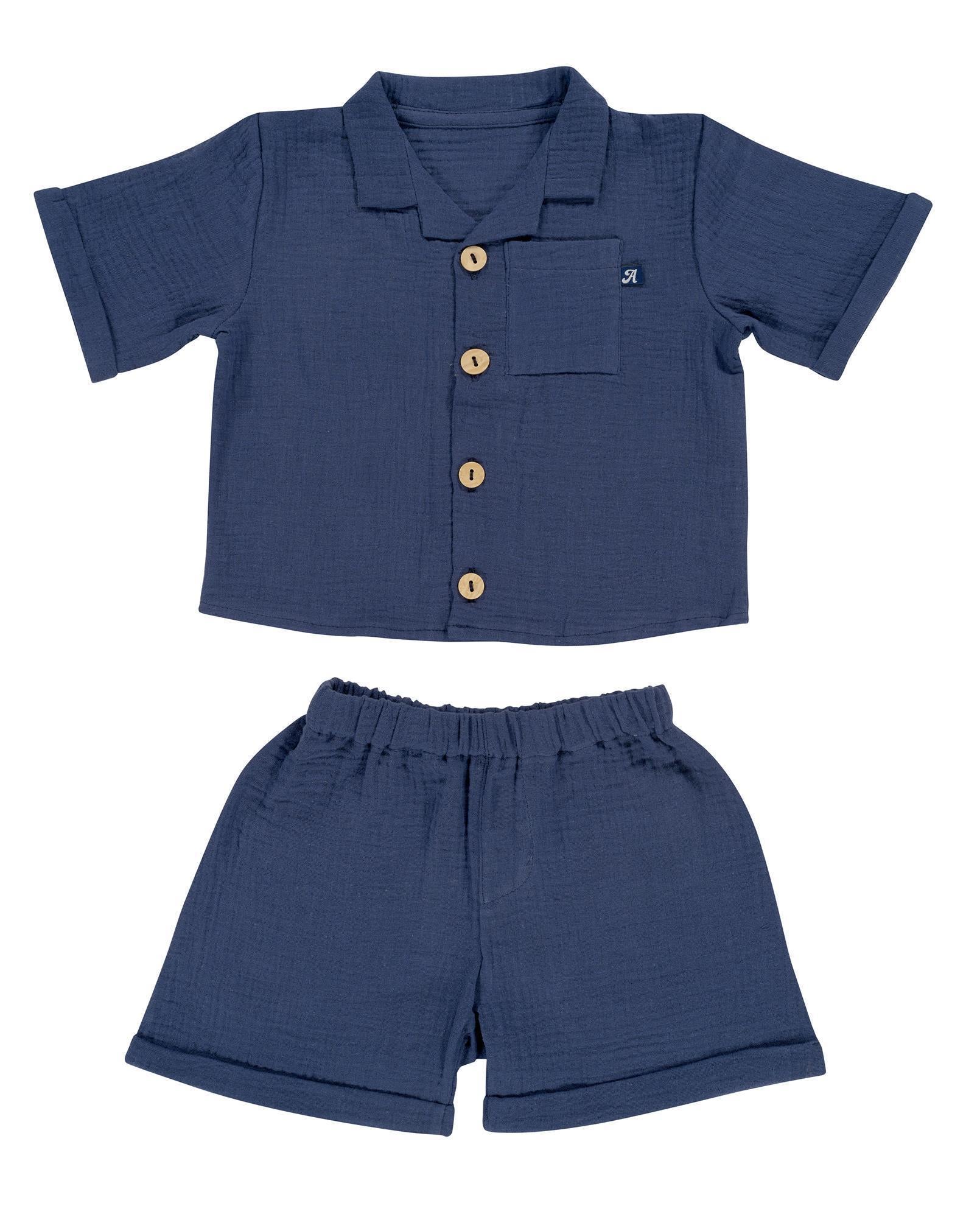 Sommer-Set Mull 2-teilig - Navy