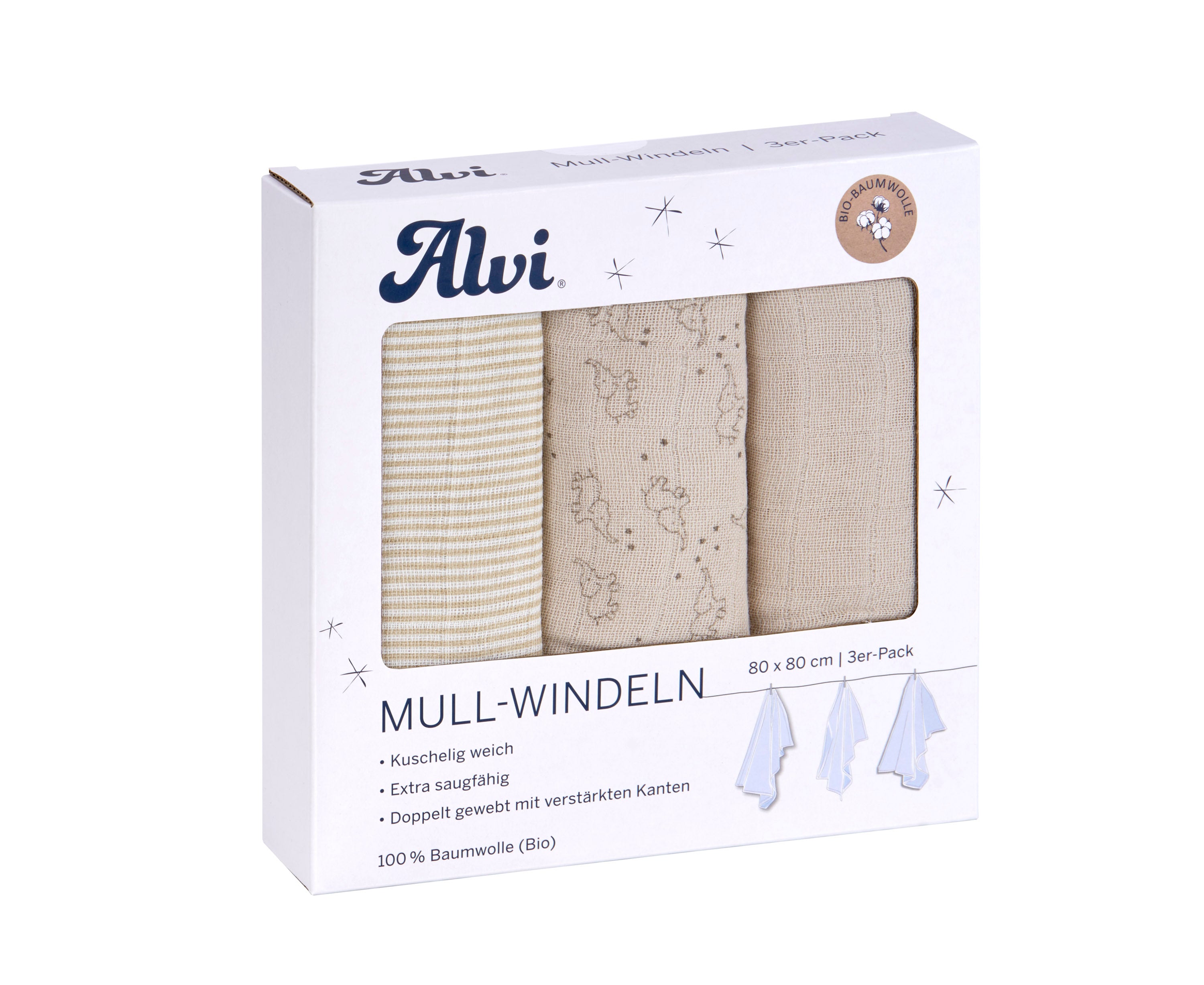 Mull Windeln 3er Pack - Starfant