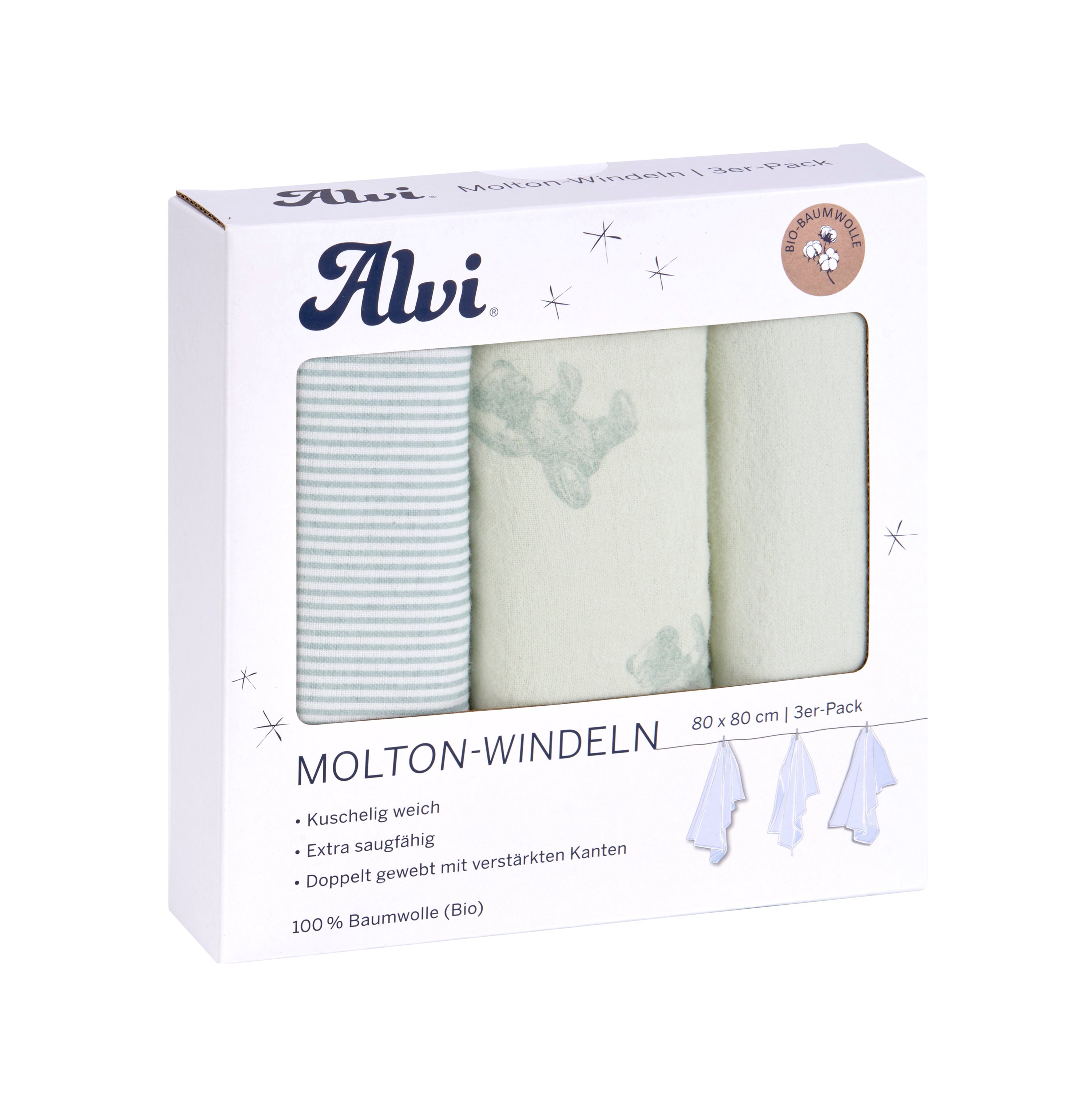 Molton Windeln 3er Pack - Teddy 1961