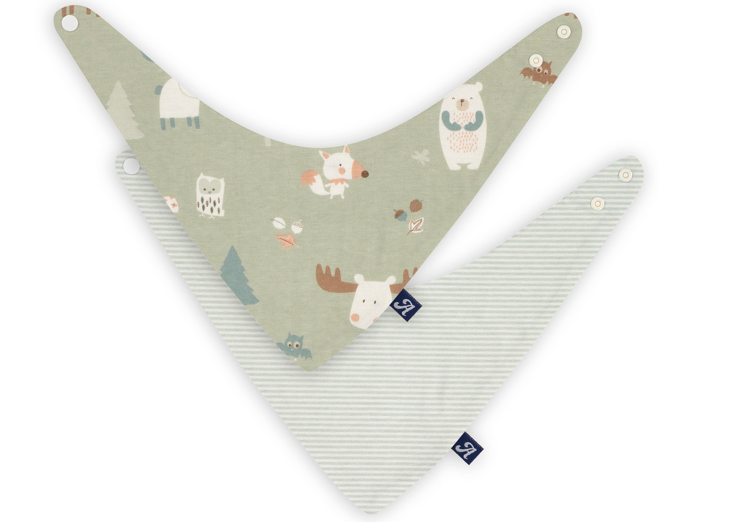 Dreieckstuch 2er - Baby Forest + Smoky Stripes