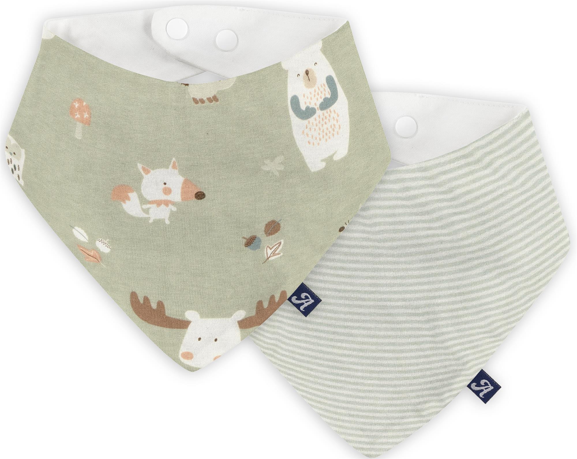 Dreieckstuch 2er - Baby Forest + Smoky Stripes