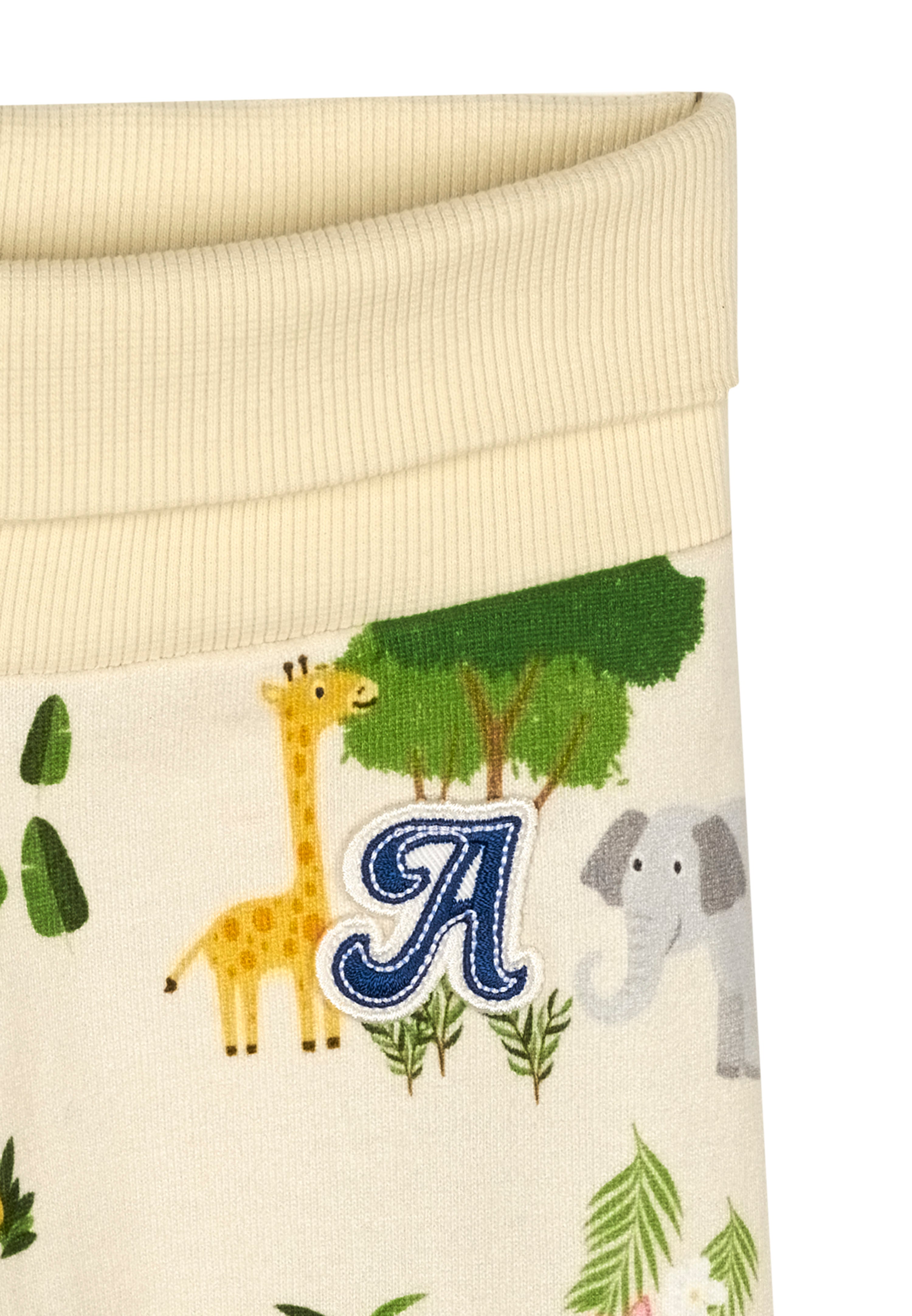 Jogginghose mit Rippbündchen - Antique White Jungle