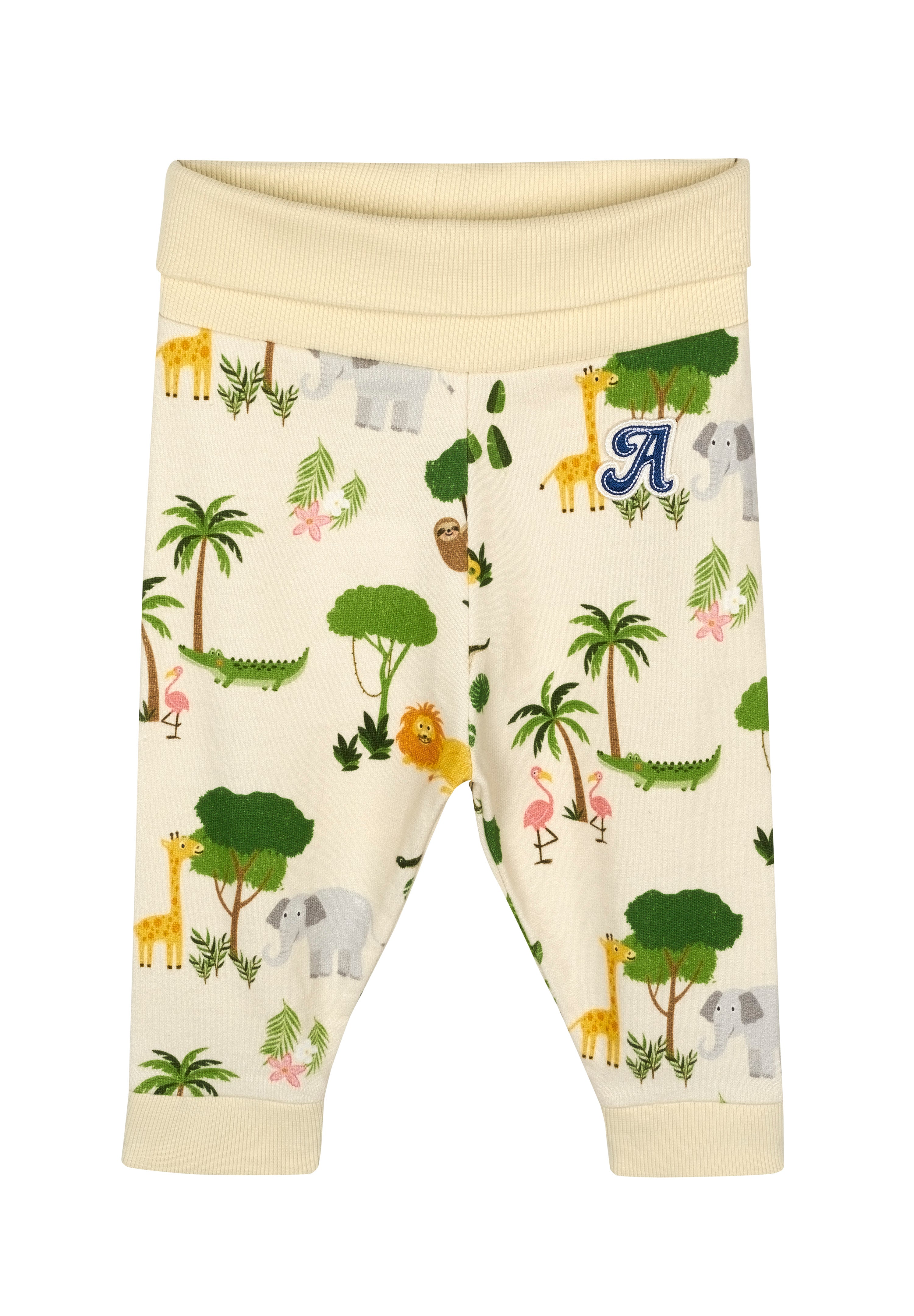 Jogginghose mit Rippbündchen - Antique White Jungle