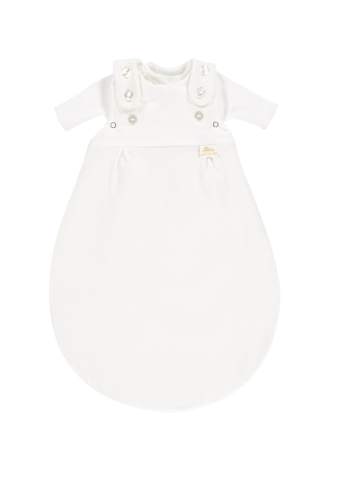Frühchenschlafsack mit Innensack Interlock + Tuch, weiß