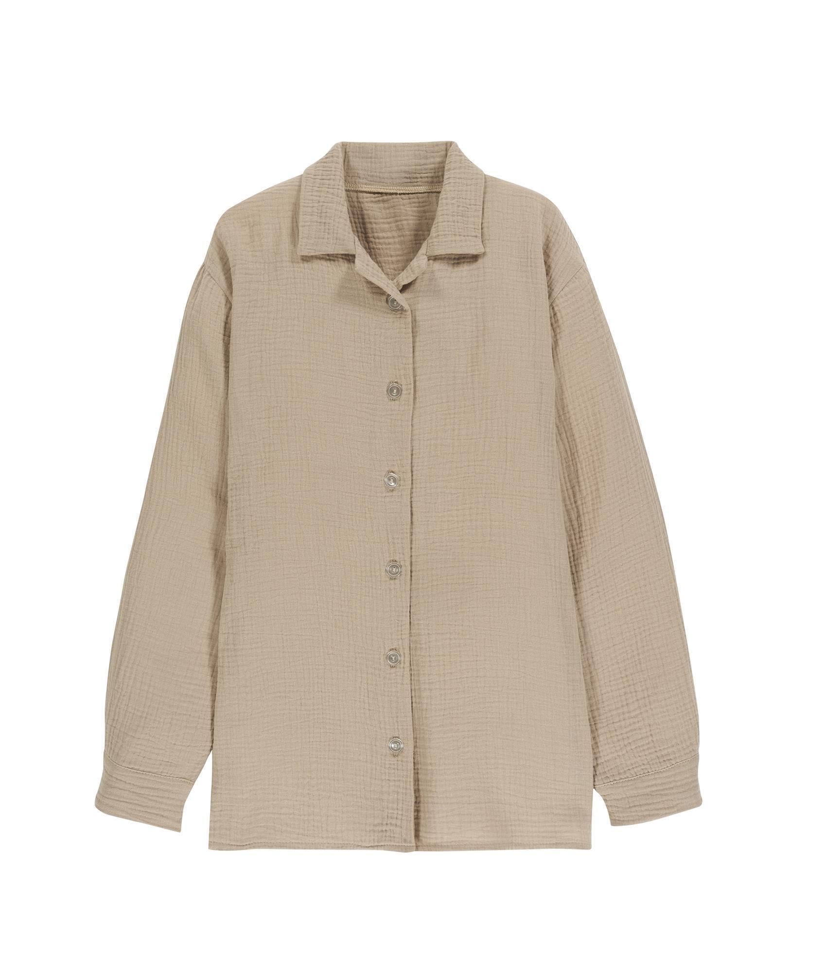 Musselin Loungewear Shirt - natur