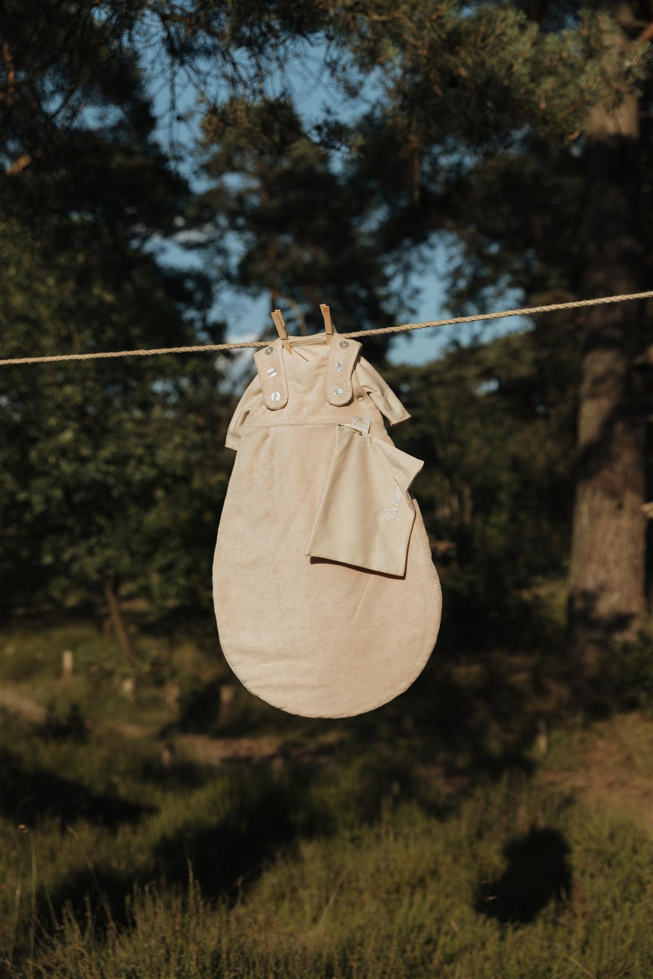 Frühchenschlafsack mit Innensack + Tuch, natur