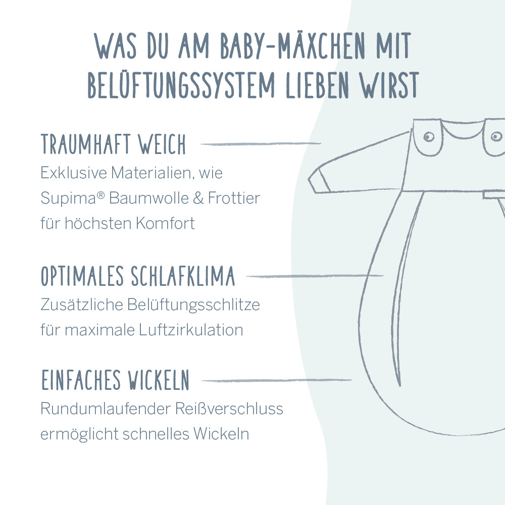Baby-Mäxchen® Außensack Interlock mit Belüftungssystem - weiß